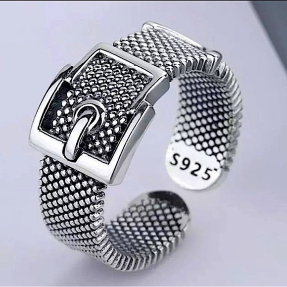 Sterling Silver Belt Buckle Ring - Picture 2 of 4